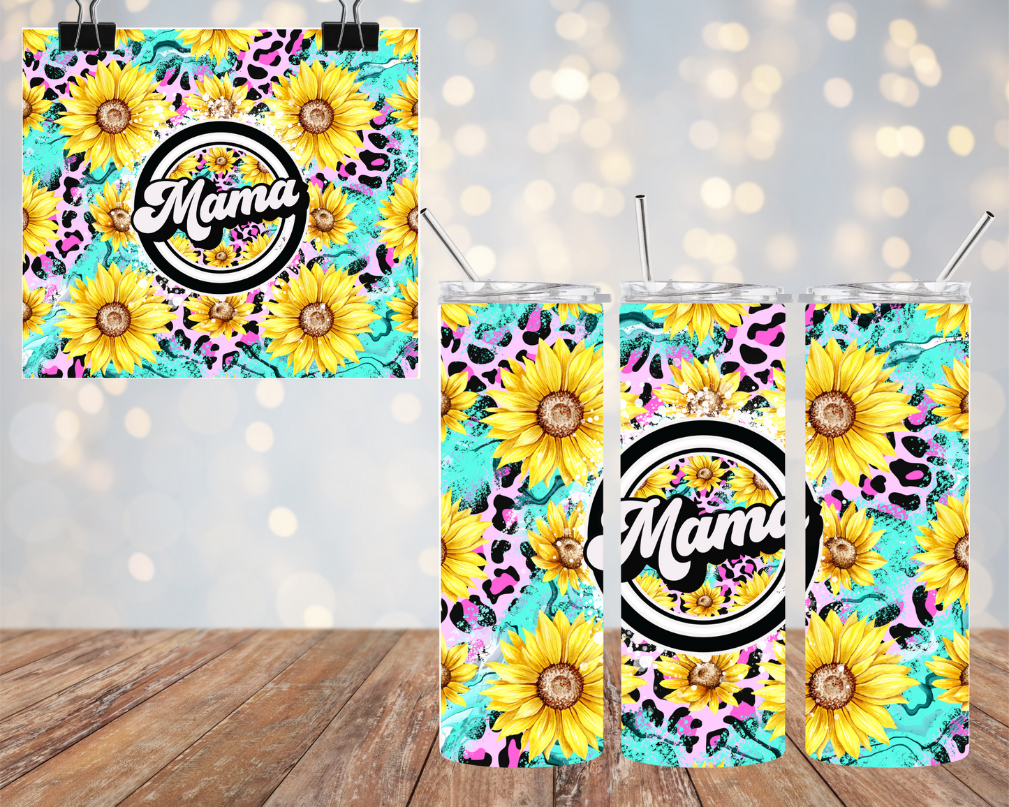 Retro Sunflower Mama 20oz Tumbler