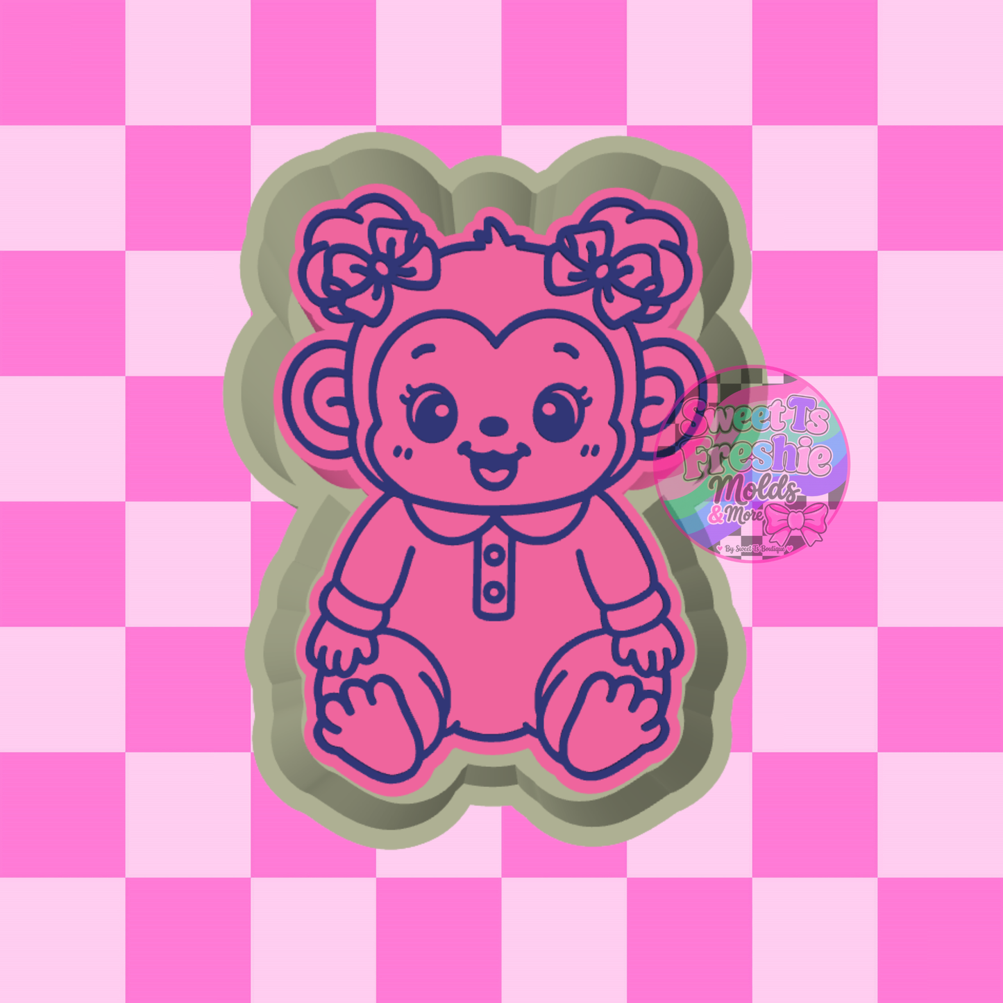 PJ Monkey Girl Freshie Mold