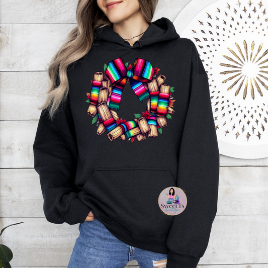 Sarape Tamale Wreath Hoodie