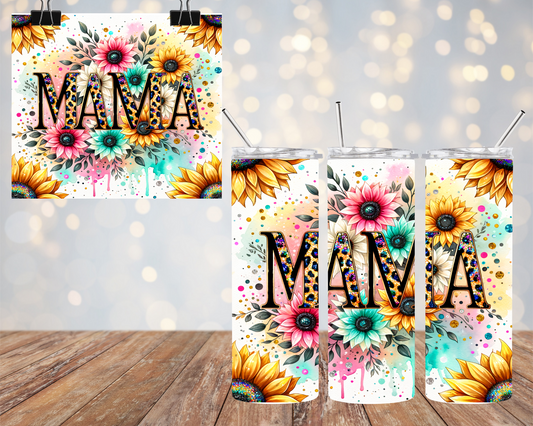 MAMA Sunflower Glitter 20oz Tumbler