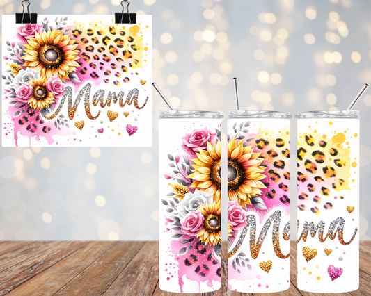 Leopard Sunflower MAMA 20oz Tumbler