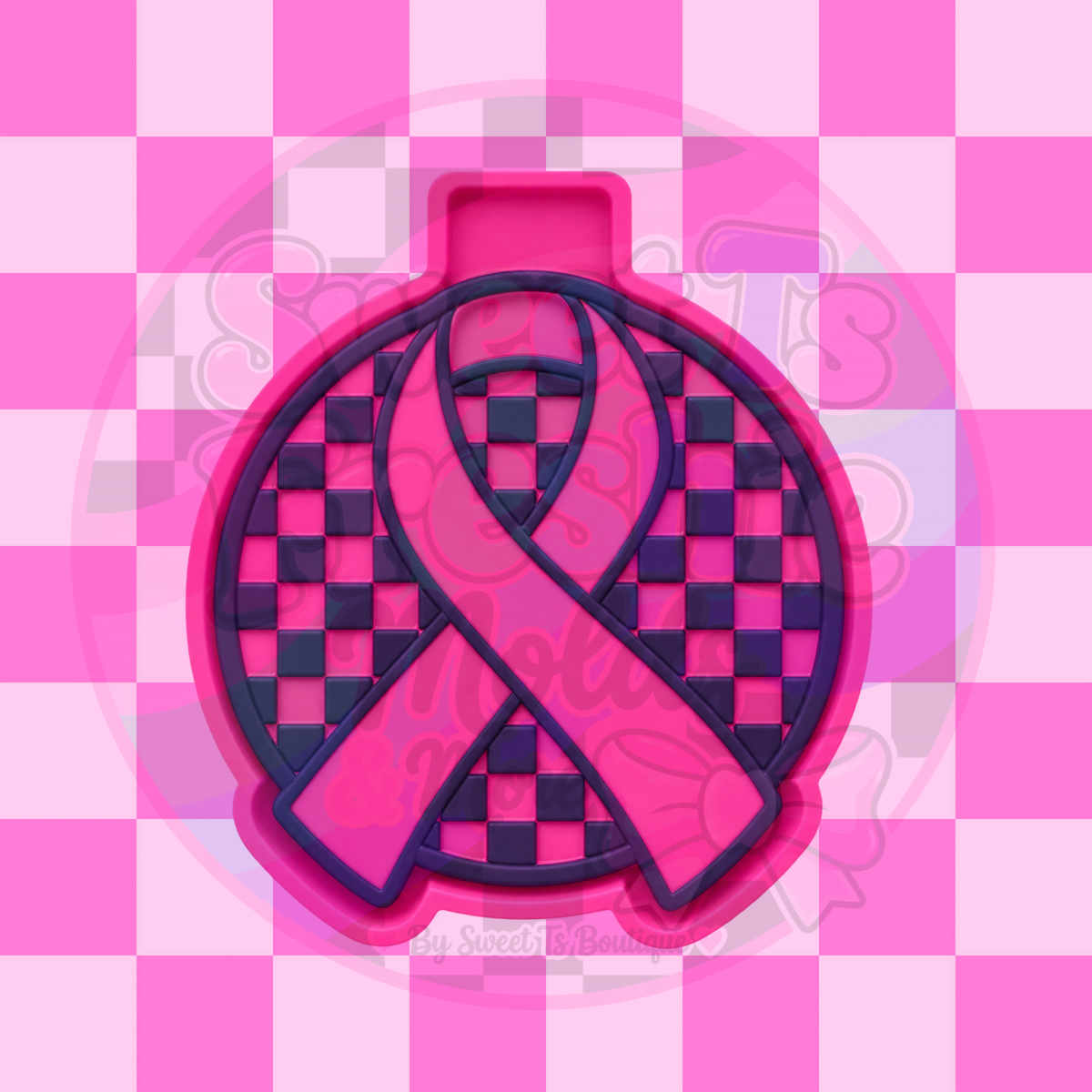 Checkered Awareness Ribbon Freshie Mold