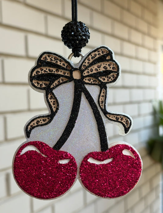 Bougie cherries with leopard bow ￼