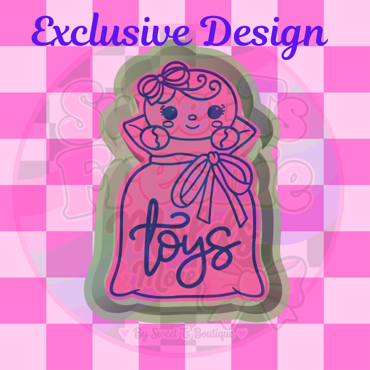 Gingerbread Girl in Toy Sack Freshie Mold (Exclusive Design)