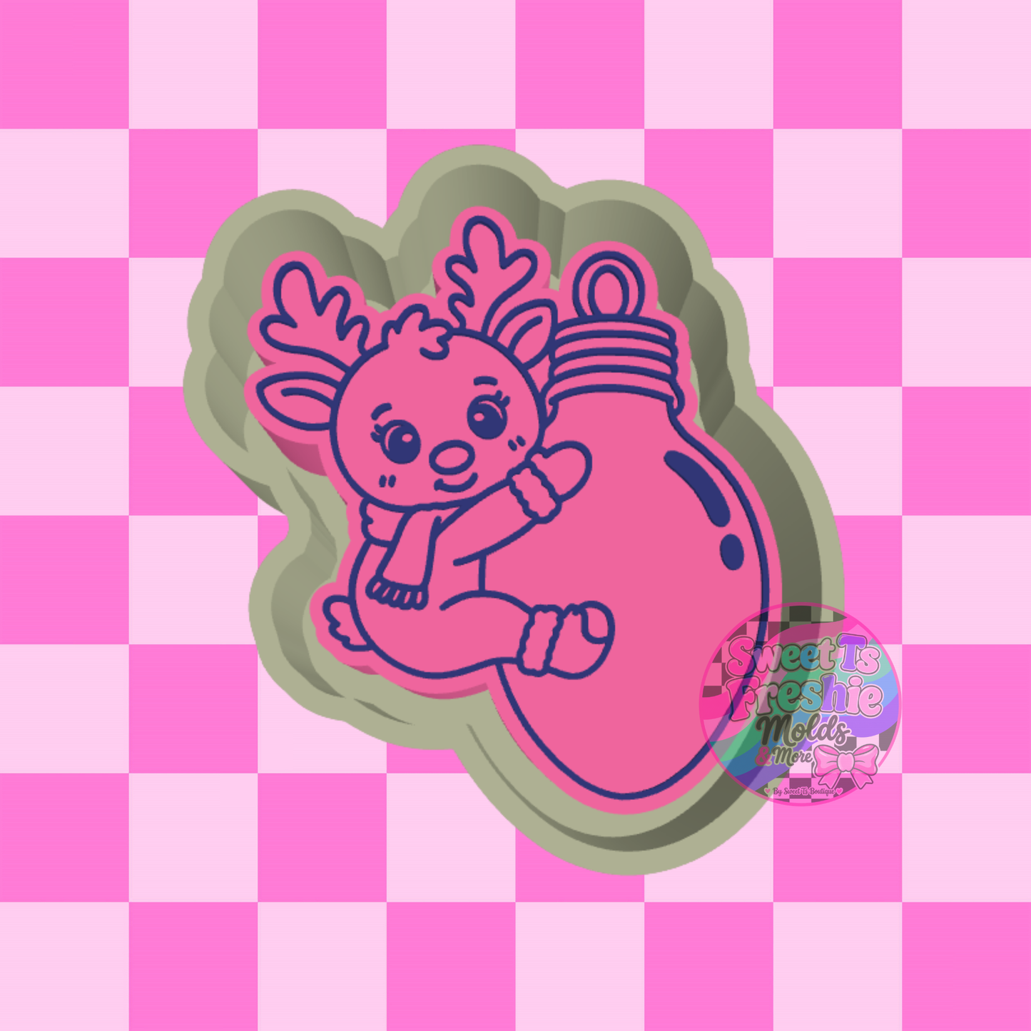 Hang on, Rudolph! Freshie Mold