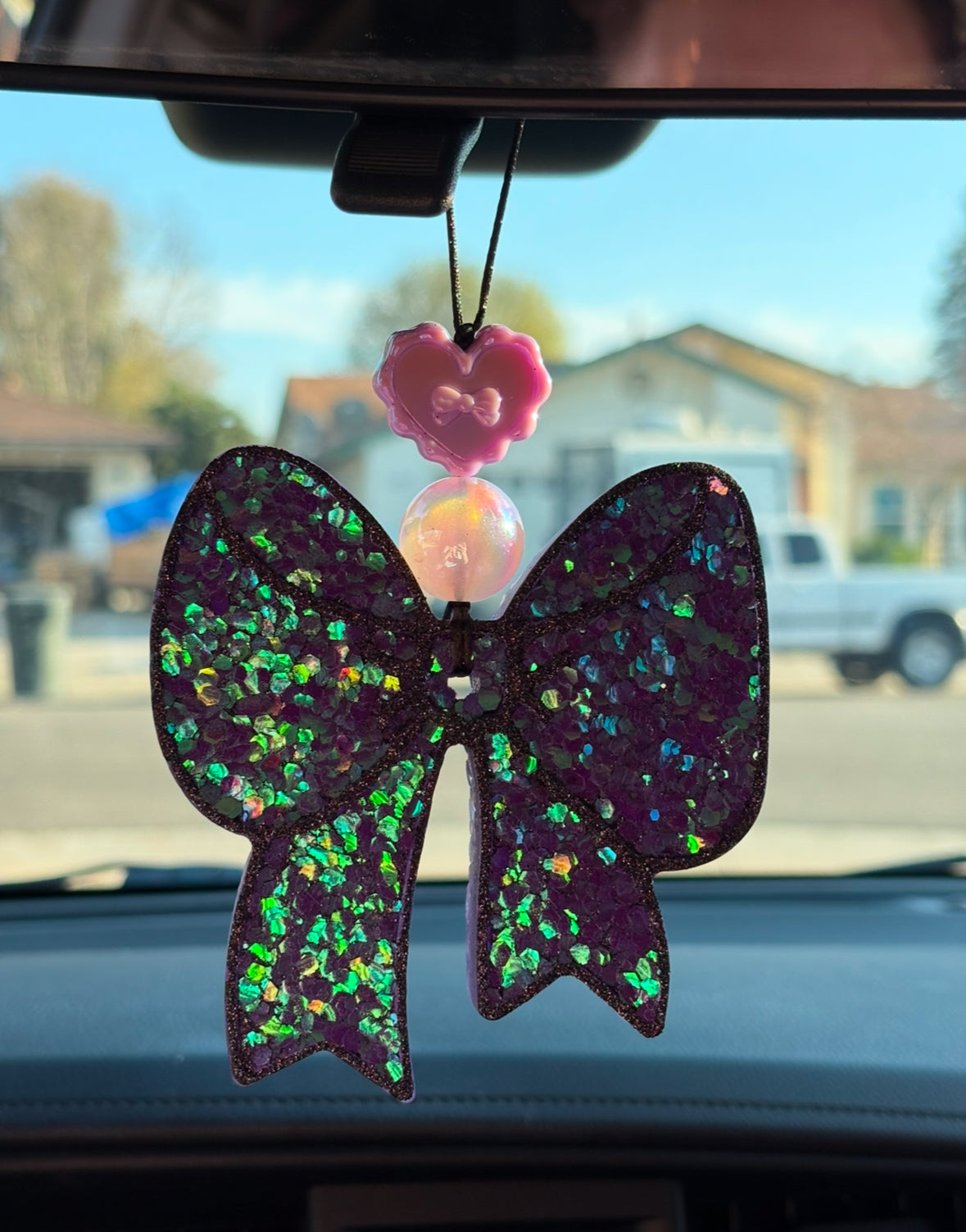 Sequence Purple Chunky Glitter Bow