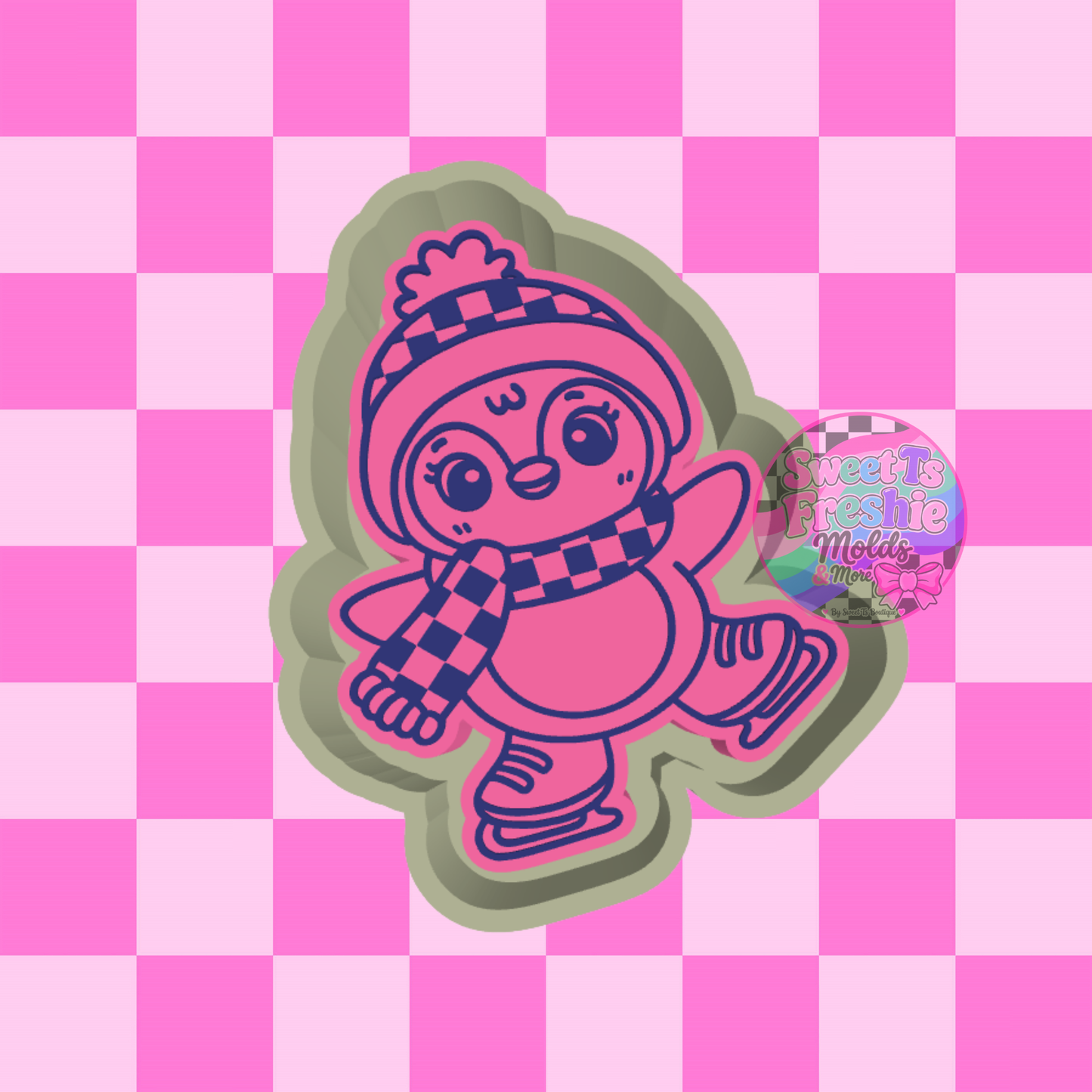 Ice Skating Penguin Freshie Mold