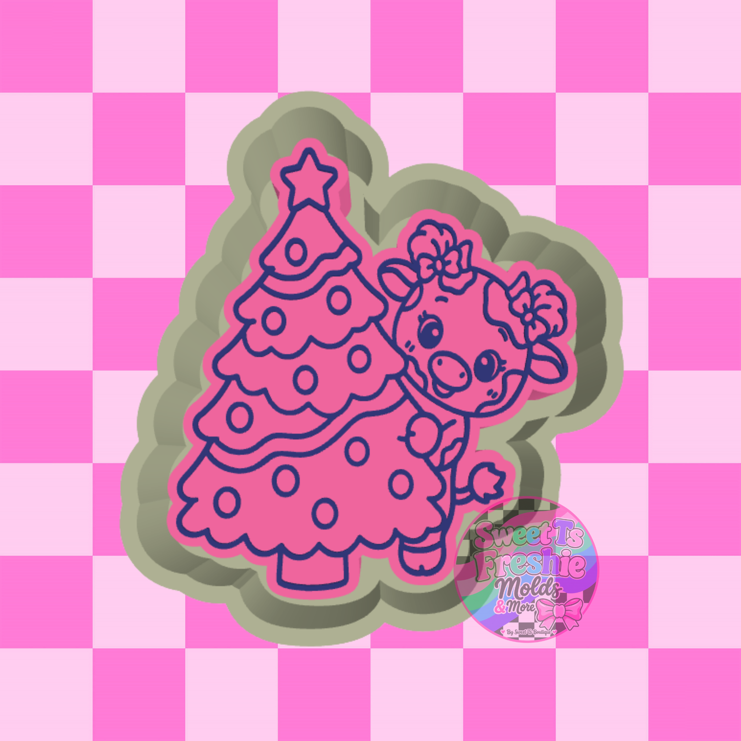 Christmas Peek-a-Moo Freshie Mold