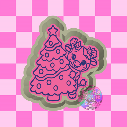 Christmas Peek-a-Moo Freshie Mold