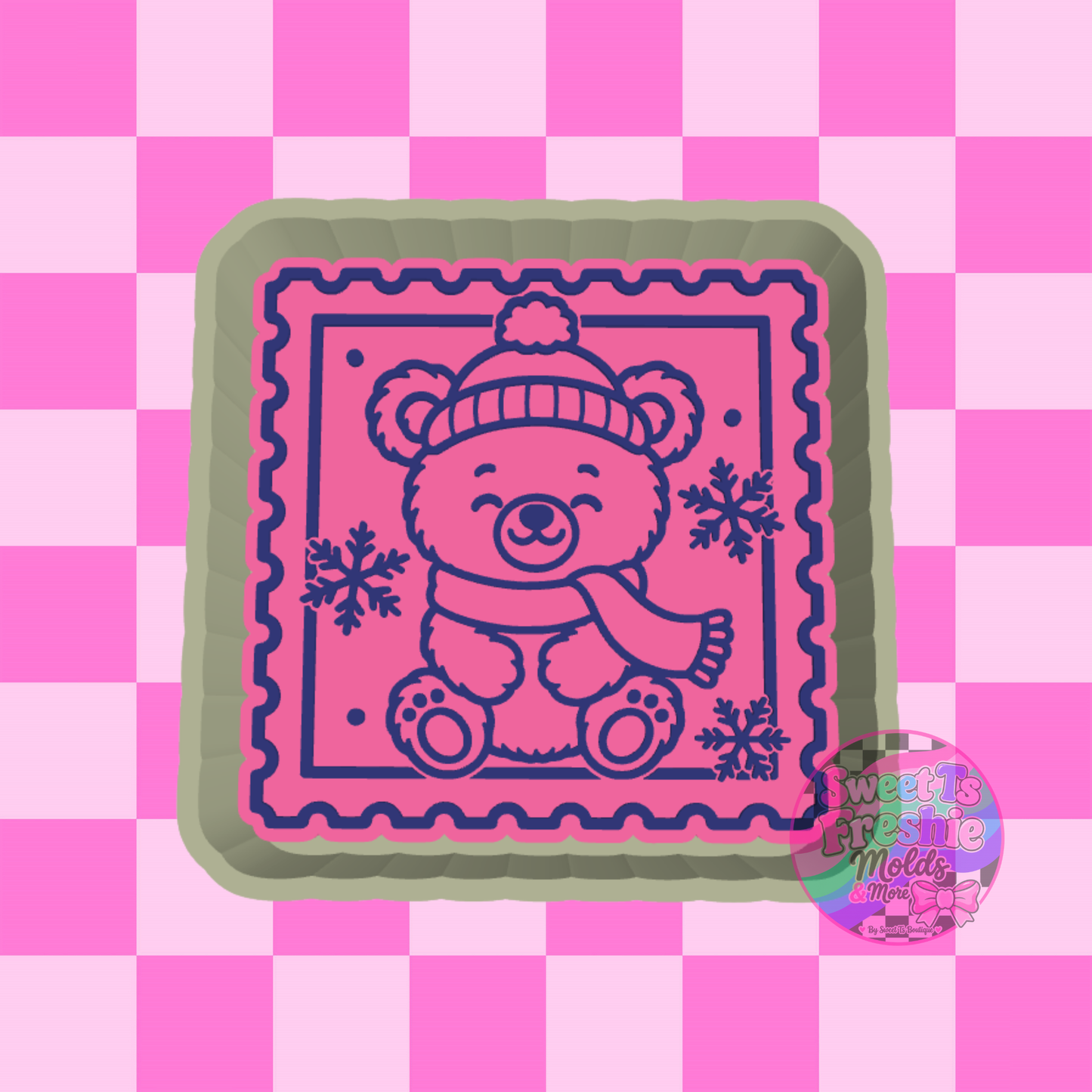 Winter Bear Stamp Freshie Mold