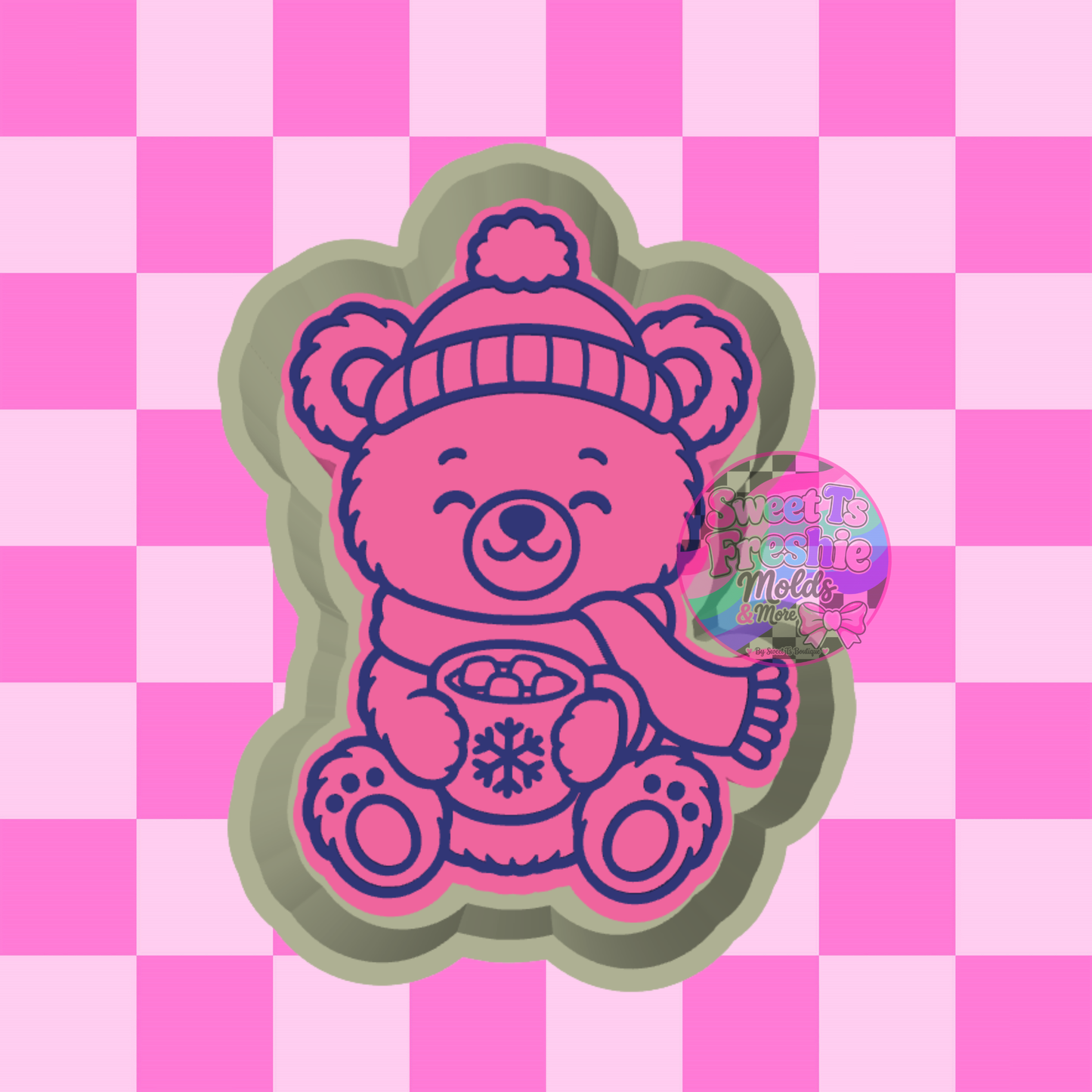 Winter Bear with Hot Coco Freshie Mold