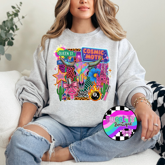 Neon Cowgirl Crewneck (Sublimation Image)